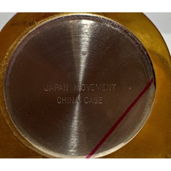 Disney Desk Mantel Clock Minature Mickey & Minnie Driving Gold Metal 2 x 1.25" - Picture 4 of 8